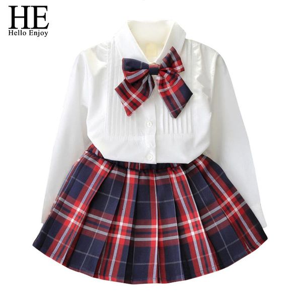 clothing sets he hello enjoy autumn kids baby girl clothes long sleeve t-shirt+grid skirt +bowknot casual suits student girls', White
clothing sets he hello enjoy autumn kids baby girl clothes long sleeve t-shirt+grid skirt +bowknot casual suits student girls', White