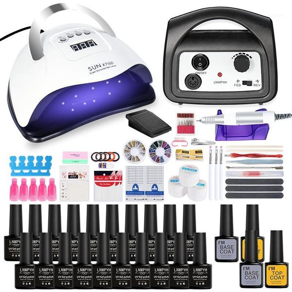 nail set polish kit 20/18/12/10 pcs with uv lamp drill machine acrylic art tools manicure tool set1
nail set polish kit 20/18/12/10 pcs with uv lamp drill machine acrylic art tools manicure tool set1
