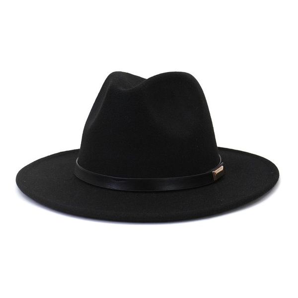 wide brim hats black leather belt decoration felt fedora hat men women artificial wool blend simple winter wedding, Blue;gray
wide brim hats black leather belt decoration felt fedora hat men women artificial wool blend simple winter wedding, Blue;gray