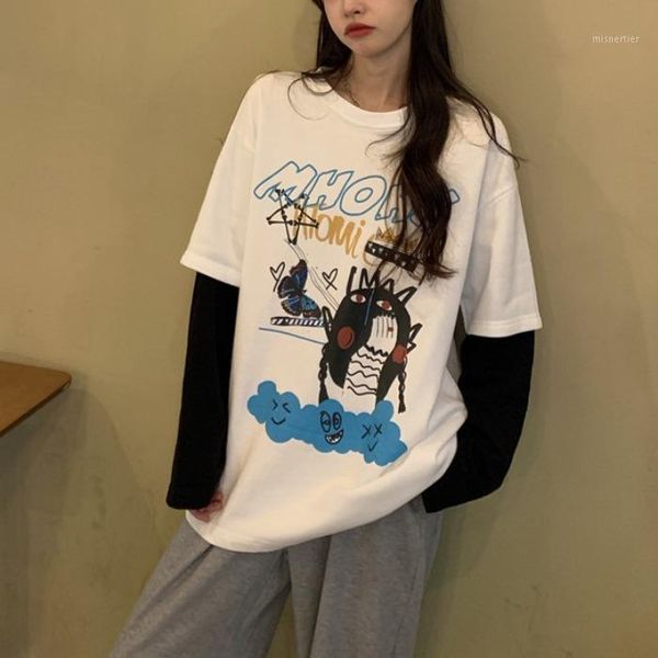 fake two-piece printed t-shirt female spring and autumn net red design sense niche stitching loose long-sleeved trendy women's, White
fake two-piece printed t-shirt female spring and autumn net red design sense niche stitching loose long-sleeved trendy women's, White