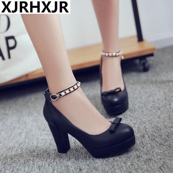 women high-heeled shoes woman pumps platform round toe high heels ankle belt wedding dress, Black
women high-heeled shoes woman pumps platform round toe high heels ankle belt wedding dress, Black