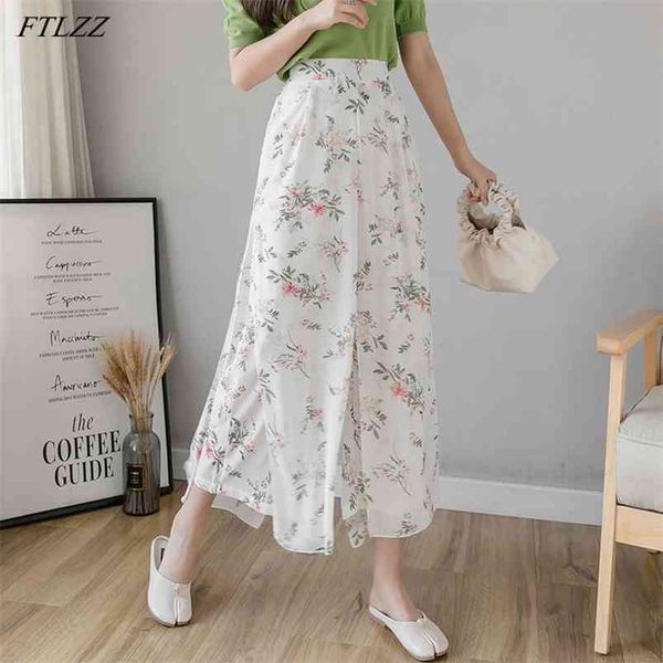 summer women casual chiffon floral wide-leg pants ladies elastic waist split loose fake two-piece hakama 210430, Black;white
summer women casual chiffon floral wide-leg pants ladies elastic waist split loose fake two-piece hakama 210430, Black;white