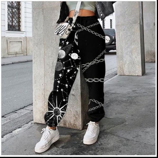loose sweatpants trendy printed women capri elastic waist color block street jogger pants with pockets, Black;white
loose sweatpants trendy printed women capri elastic waist color block street jogger pants with pockets, Black;white