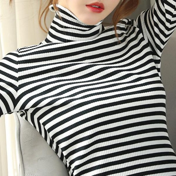 women's t-shirt cotton t-shirts women long sleeve slim striped turtleneck womens all-match simple leisure korean trendy chic soft, White
women's t-shirt cotton t-shirts women long sleeve slim striped turtleneck womens all-match simple leisure korean trendy chic soft, White