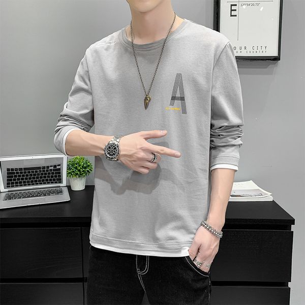 long sleeve t-shirt men's spring and autumn 2021 korean fashion pure cotton round neck youth brand bottomed, Black;white
long sleeve t-shirt men's spring and autumn 2021 korean fashion pure cotton round neck youth brand bottomed, Black;white