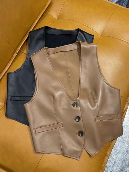 women's leather & faux vest genuine sheepskin jackets for women 2021 korean fashion vintage sleeveless female outerwear streetwear, Black
women's leather & faux vest genuine sheepskin jackets for women 2021 korean fashion vintage sleeveless female outerwear streetwear, Black