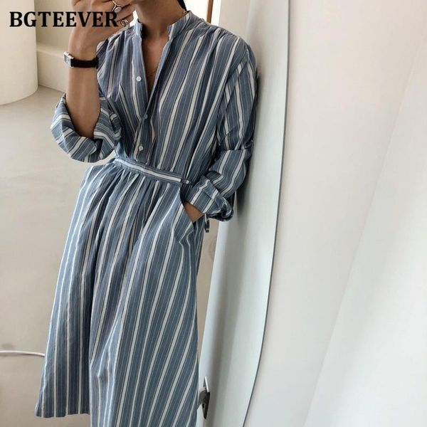 casual dresses bgteever chic stand collar women striped long dress 2021 autumn single-breasted pockets female a-line vestidos, Black;gray
casual dresses bgteever chic stand collar women striped long dress 2021 autumn single-breasted pockets female a-line vestidos, Black;gray
