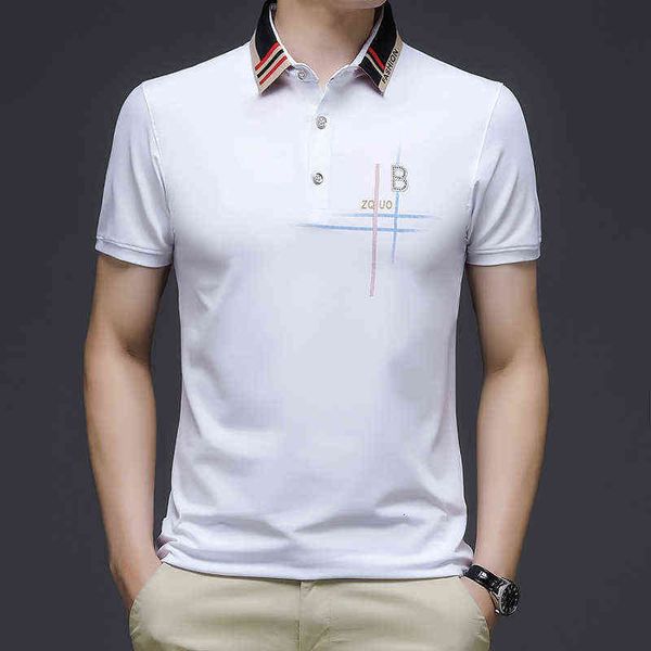 2021 summer men's polo shirt solid color printed busins lapel loose casual short sleeve men, White;black
2021 summer men's polo shirt solid color printed busins lapel loose casual short sleeve men, White;black