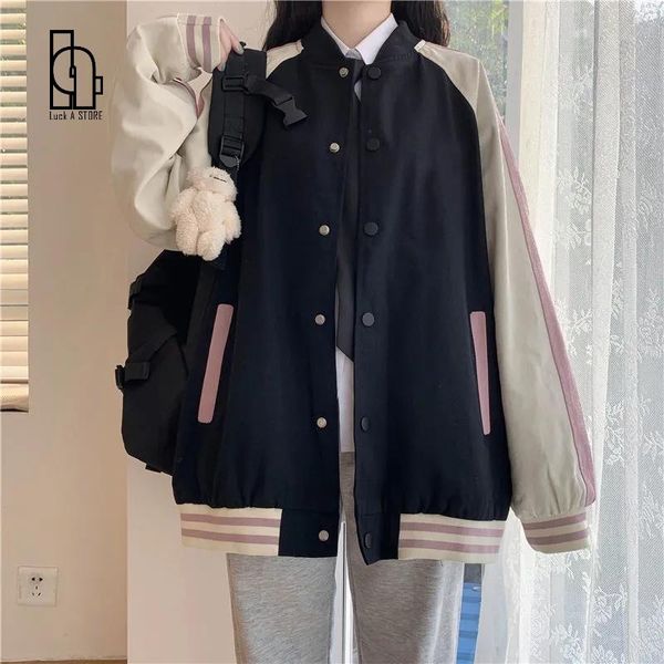 women's jackets luck a casual baseball jacket women 2021 autumn korean loose bf student retro female single breasted fashion streetwear, Black;brown
women's jackets luck a casual baseball jacket women 2021 autumn korean loose bf student retro female single breasted fashion streetwear, Black;brown