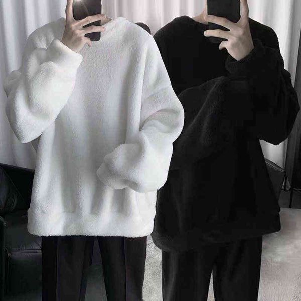 autumn winter warm men's wool hooded sweatshirts solid soft o neck loose pullover black white fleece solid base jumper women 3xl 211217
autumn winter warm men's wool hooded sweatshirts solid soft o neck loose pullover black white fleece solid base jumper women 3xl 211217