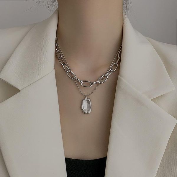 pendant necklaces 2021 punk style gold chunky chain choker necklace for women fashion irregular round design trend jewelry, Silver
pendant necklaces 2021 punk style gold chunky chain choker necklace for women fashion irregular round design trend jewelry, Silver