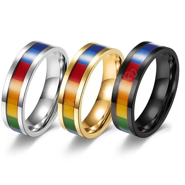 stainless steel gay ring band finger rainbow ring for men women wedding bands gold black fashion jewelry, Silver
stainless steel gay ring band finger rainbow ring for men women wedding bands gold black fashion jewelry, Silver