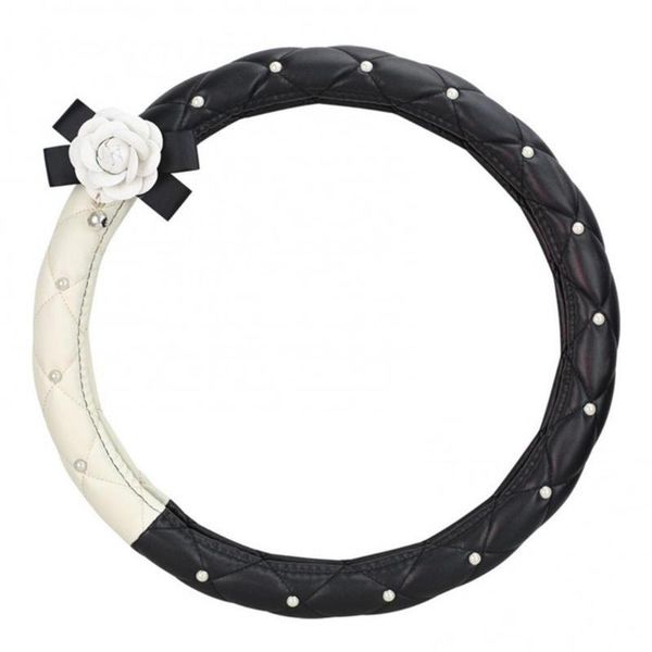 faux leather white camellia flower car interior decoration steering wheel covers car-styling accessories
faux leather white camellia flower car interior decoration steering wheel covers car-styling accessories