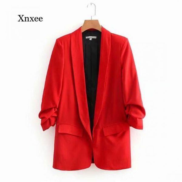 women's suits & blazers autumn and winter candy solid color pleated long suit jacket with lining shawl collar slim casual, White;black
women's suits & blazers autumn and winter candy solid color pleated long suit jacket with lining shawl collar slim casual, White;black