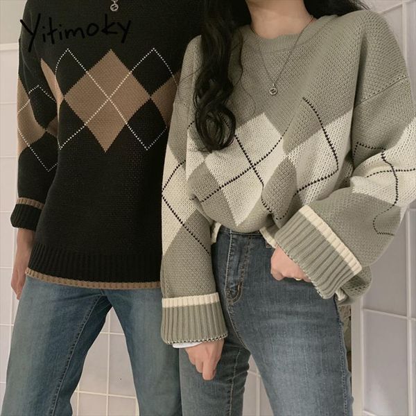 fall woman argyle pullover womens sweaters winter clothes fashion casual o neck black knitting long sleeve harajuku, White;black
fall woman argyle pullover womens sweaters winter clothes fashion casual o neck black knitting long sleeve harajuku, White;black
