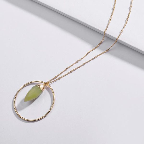 pendant necklaces fashion painted faceted natural labradorite stone circle for women, Silver
pendant necklaces fashion painted faceted natural labradorite stone circle for women, Silver
