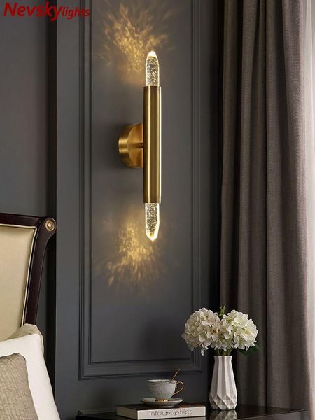 american simple brass wall lamp living room crystal light bedside study led resin corridor home
american simple brass wall lamp living room crystal light bedside study led resin corridor home