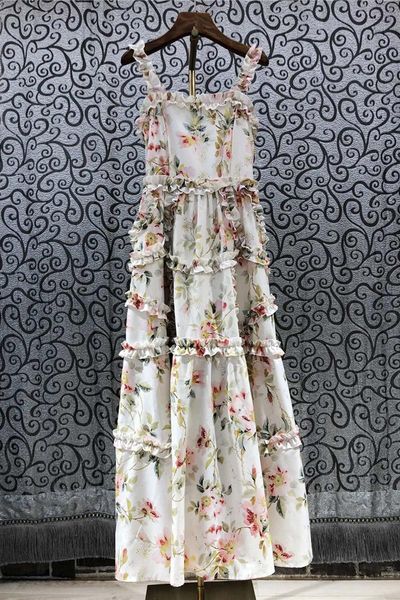 casual dresses bohemian long dress 2021 summer clohting women spaghetti strap elegant floral print ruffle deco maxi, Black;gray
casual dresses bohemian long dress 2021 summer clohting women spaghetti strap elegant floral print ruffle deco maxi, Black;gray