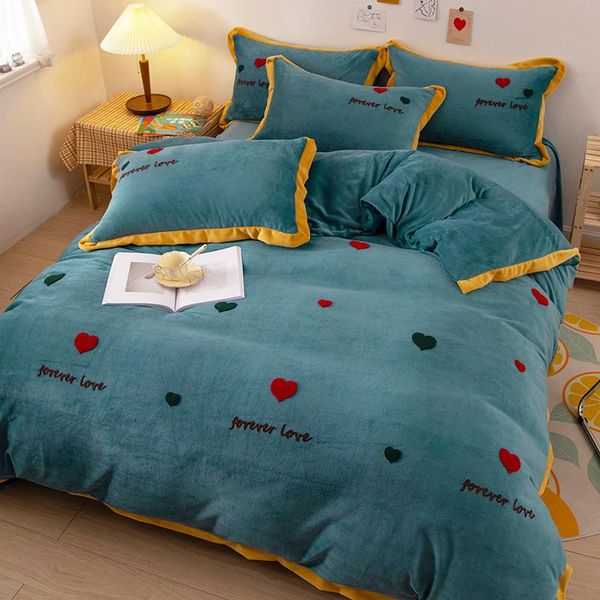 bedding sets michiko solid color small love quilt cover crystal velvet embroidery four piece set
bedding sets michiko solid color small love quilt cover crystal velvet embroidery four piece set