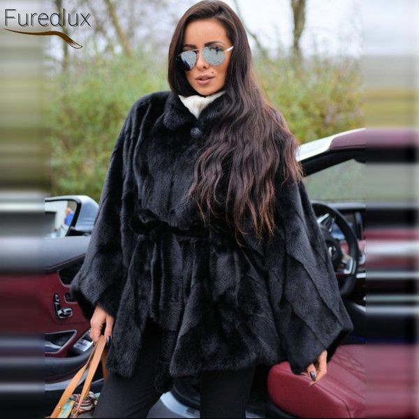 women's fur & faux furealux winter cape authentic mink fashion plush coat thick and warm clothing, Black
women's fur & faux furealux winter cape authentic mink fashion plush coat thick and warm clothing, Black