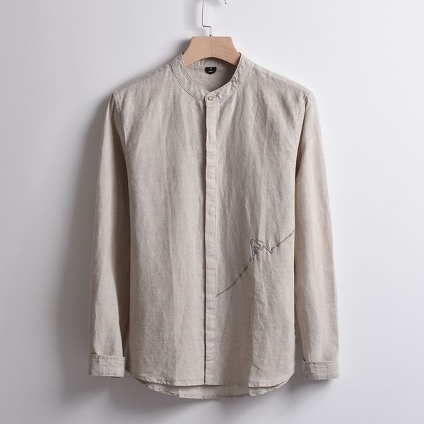 men's t-shirts arrival autumn and spring stand collar khaki men solid brand fashion flax shirts male casual loose shirt mens overhemd k, White;black
men's t-shirts arrival autumn and spring stand collar khaki men solid brand fashion flax shirts male casual loose shirt mens overhemd k, White;black
