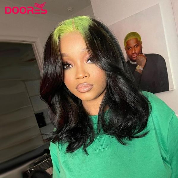 lace wigs 13x4 ombre green body wave front human hair for black women colored pre plucked hd transparent frontal wig, Black;brown
lace wigs 13x4 ombre green body wave front human hair for black women colored pre plucked hd transparent frontal wig, Black;brown
