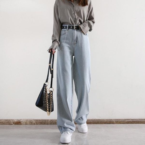 women's jeans woman high waist loose 105cm long female spring summer wide leg straight denim pants stretch trousers, Blue
women's jeans woman high waist loose 105cm long female spring summer wide leg straight denim pants stretch trousers, Blue