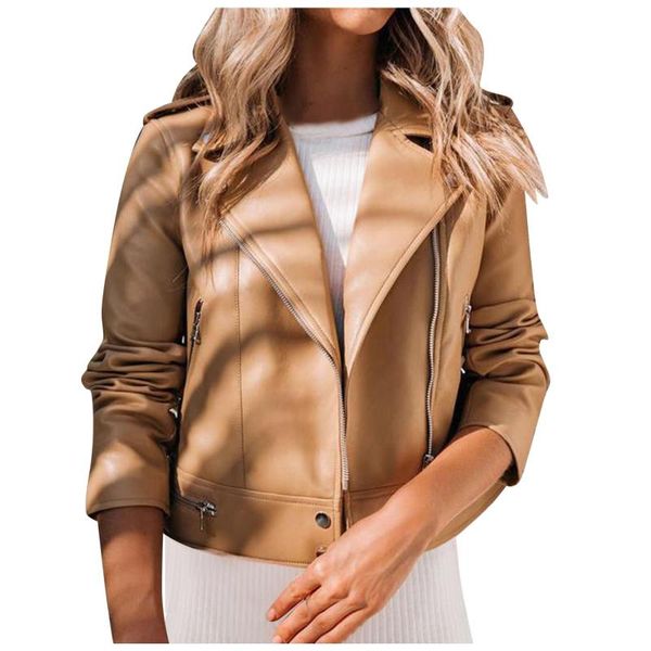 women's jackets brand women autumn winter casual solid color lapel long sleeve fashion comfortable leather jacket coat chaqueta mujer, Black;brown
women's jackets brand women autumn winter casual solid color lapel long sleeve fashion comfortable leather jacket coat chaqueta mujer, Black;brown