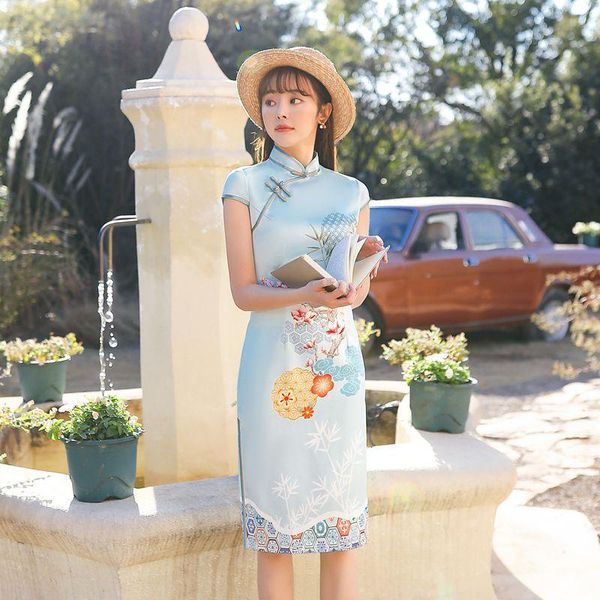 ethnic clothing lady short blue satin chinese dress print flower cheongsam oversize 3xl vintage button qipao autumu party vestidos gown, Red
ethnic clothing lady short blue satin chinese dress print flower cheongsam oversize 3xl vintage button qipao autumu party vestidos gown, Red