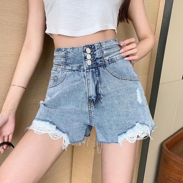 women's jeans limiguyue summer high waist slim denim bermuda shorts lace side tassel tight five-point washed female k1283, Blue
women's jeans limiguyue summer high waist slim denim bermuda shorts lace side tassel tight five-point washed female k1283, Blue