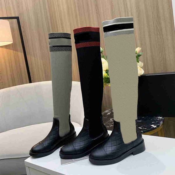 winter women long elastic boots fashion designer lady knitted over the knee booties motorcycle bottes femmes size 35-40, Black
winter women long elastic boots fashion designer lady knitted over the knee booties motorcycle bottes femmes size 35-40, Black