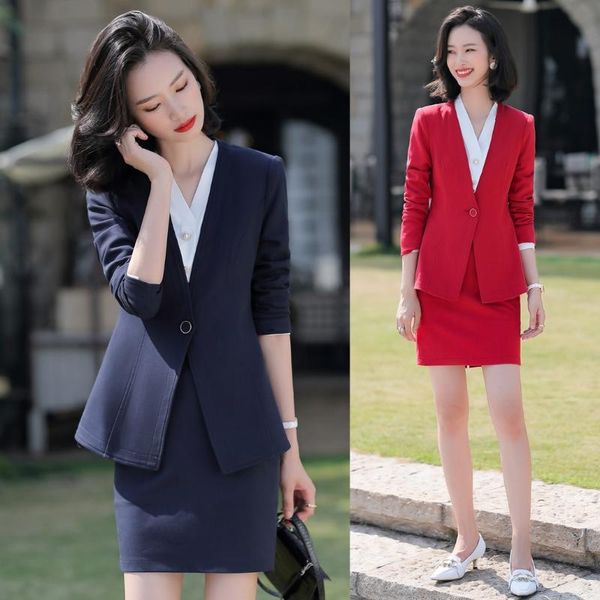formal ladies blazer women business suits with skirt and jacket sets work wear office uniform styles navy blue two piece dress, White
formal ladies blazer women business suits with skirt and jacket sets work wear office uniform styles navy blue two piece dress, White