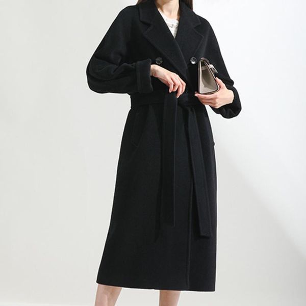 women's wool & blends winter autumn elegant coats blend women korean fashion long vintage minimalist mid length overcoat camel outwear, Black
women's wool & blends winter autumn elegant coats blend women korean fashion long vintage minimalist mid length overcoat camel outwear, Black