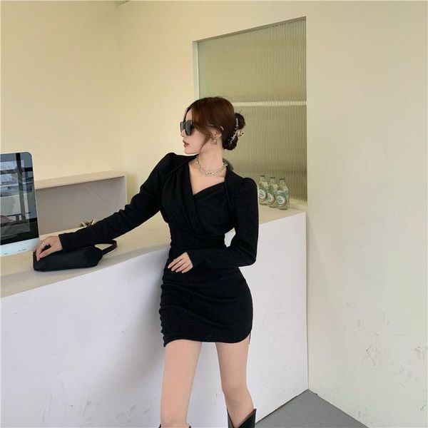 casual dresses coigarsam full sleeve women dress knitting high waist v-neck gray black 6688, Black;gray
casual dresses coigarsam full sleeve women dress knitting high waist v-neck gray black 6688, Black;gray