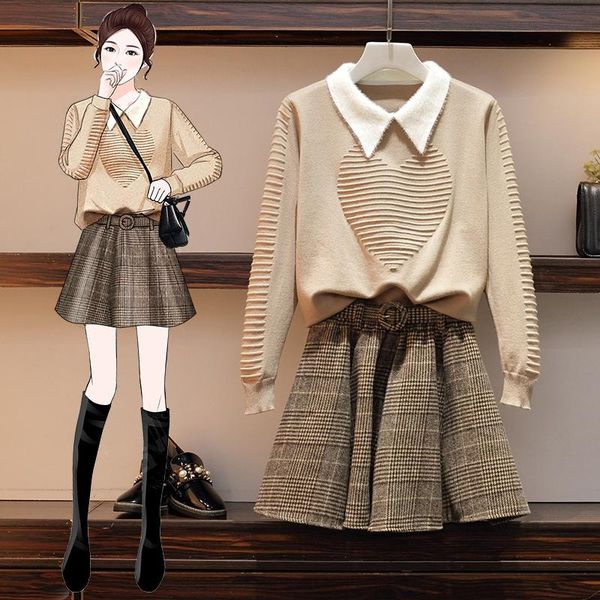 women's tracksuits big size pullover knit sweater belt skirt women outfit winter two-piece clothing set younger sister suit, Gray
women's tracksuits big size pullover knit sweater belt skirt women outfit winter two-piece clothing set younger sister suit, Gray