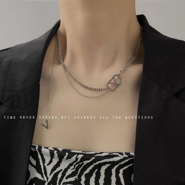 pendant necklaces retro character hollowed-out letter necklace female tide stainless steel design sense fashion versatile clavicle chain, Silver
pendant necklaces retro character hollowed-out letter necklace female tide stainless steel design sense fashion versatile clavicle chain, Silver