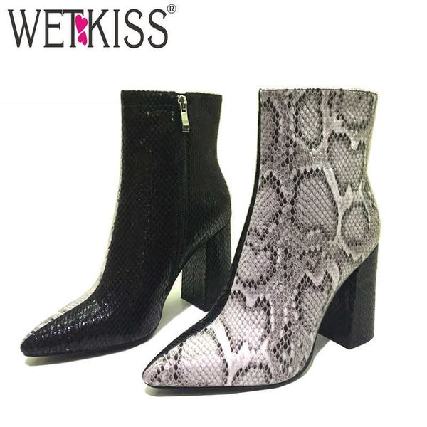wetkiss snake print high heels ankle women boots pointed toe footwear fashion booties party female shoes woman spring 210630, Black
wetkiss snake print high heels ankle women boots pointed toe footwear fashion booties party female shoes woman spring 210630, Black