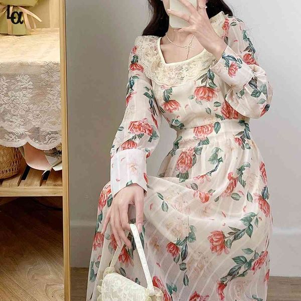 women spring elegant floral square collar lace long sleeve dress high waist aline vintage office lady vestidos 210519, Black;gray
women spring elegant floral square collar lace long sleeve dress high waist aline vintage office lady vestidos 210519, Black;gray