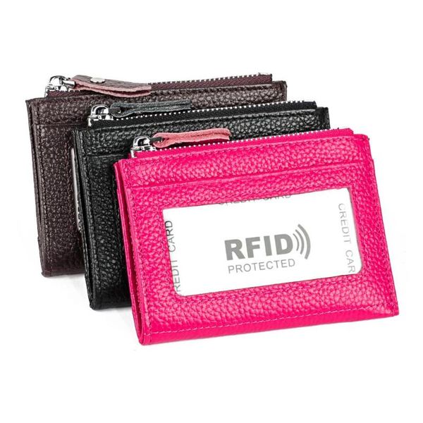 card holders genuine leather credit id holder rfid zipper coin purse wallet money case layer litchi cowskin small, Brown;gray
card holders genuine leather credit id holder rfid zipper coin purse wallet money case layer litchi cowskin small, Brown;gray