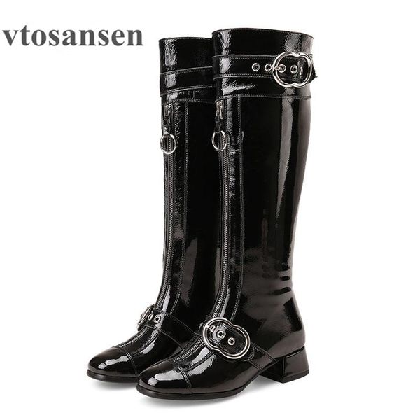 boots 2021 genuine leather knee high women buckle rubber sole patent winter woman party shoes plus size, Black
boots 2021 genuine leather knee high women buckle rubber sole patent winter woman party shoes plus size, Black