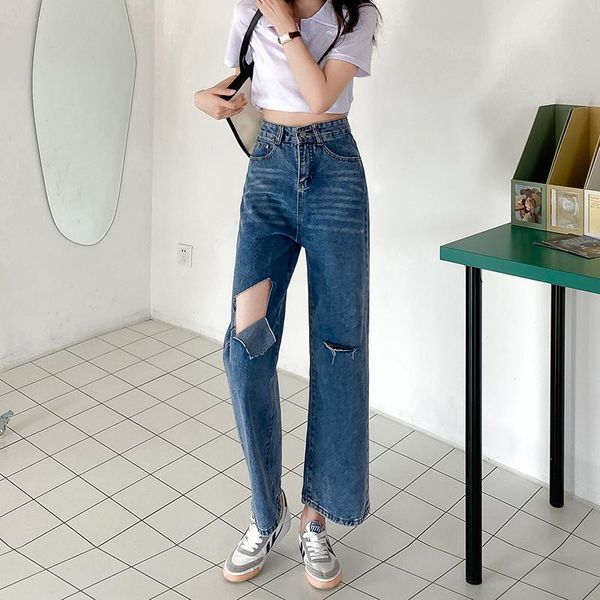 women's jeans ailegogo high waist women retro blue washed straight long denim pants summer streetwear hole wide leg lady trousers
women's jeans ailegogo high waist women retro blue washed straight long denim pants summer streetwear hole wide leg lady trousers