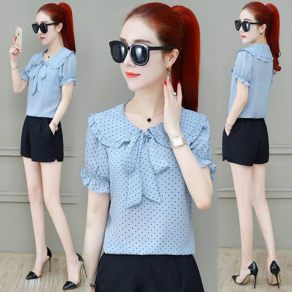 women's blouses & shirts spring summer vintage chiffon short sleeve loose pullover sweet office lady print slim casual, White
women's blouses & shirts spring summer vintage chiffon short sleeve loose pullover sweet office lady print slim casual, White