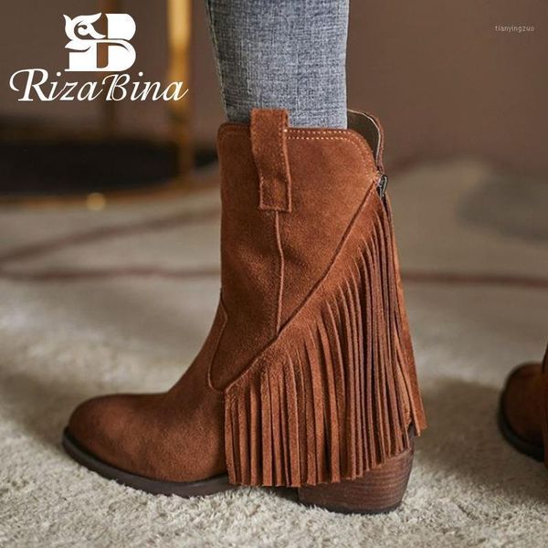 boots rizabina real leather women mid calf pointed toe tassels zipper shoes flock winter party footwear size 34-421, Black
boots rizabina real leather women mid calf pointed toe tassels zipper shoes flock winter party footwear size 34-421, Black