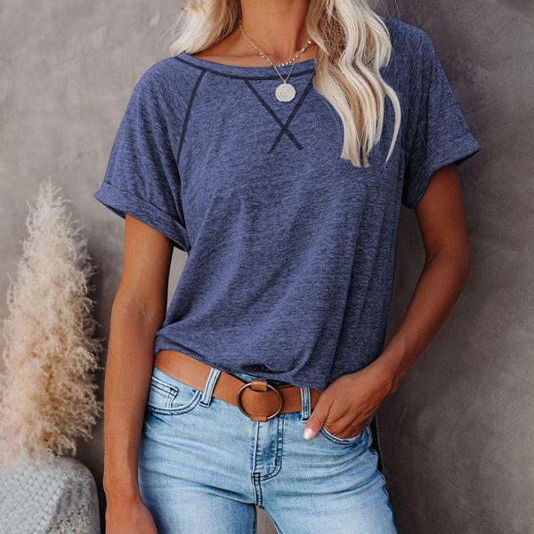 women's t-shirt siddons 2021 color matching cross loose for girls with short sleeve casual t-shirts female summer clothing, White
women's t-shirt siddons 2021 color matching cross loose for girls with short sleeve casual t-shirts female summer clothing, White