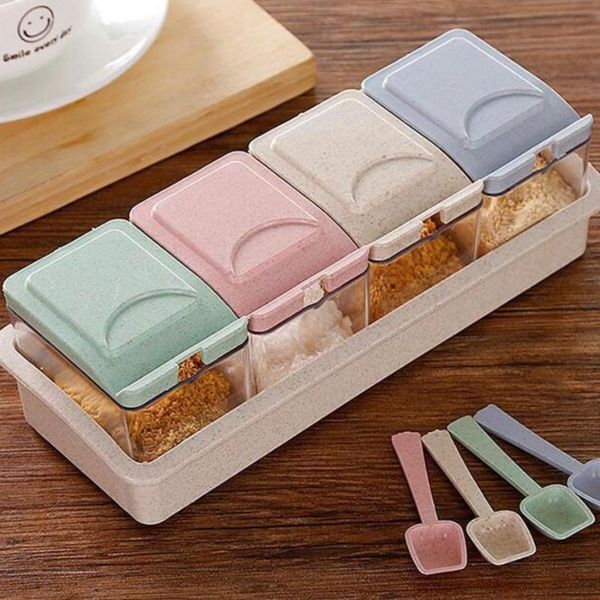 storage bottles & jars spice jar seasoning box four grids kitchen bottle transparent salt pepper cumin powder tools drop
storage bottles & jars spice jar seasoning box four grids kitchen bottle transparent salt pepper cumin powder tools drop