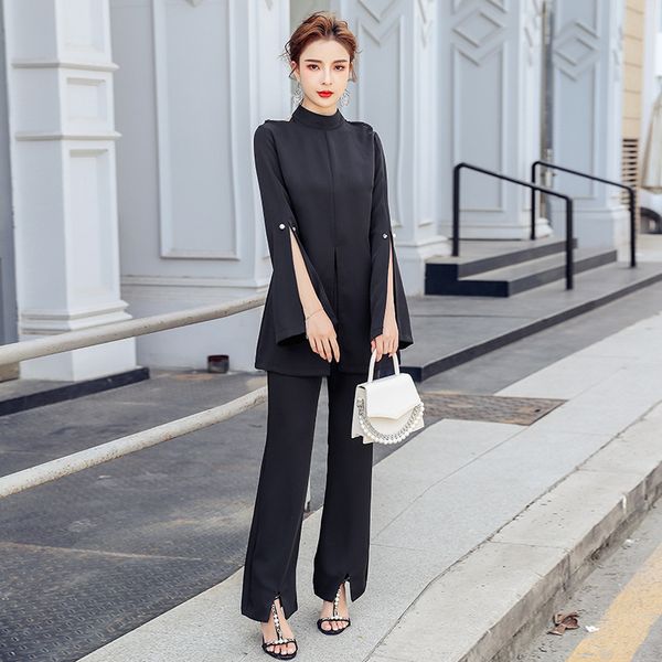 short arrival female fashions define summer lady shirt long style work pants quality two sets, White;black
short arrival female fashions define summer lady shirt long style work pants quality two sets, White;black