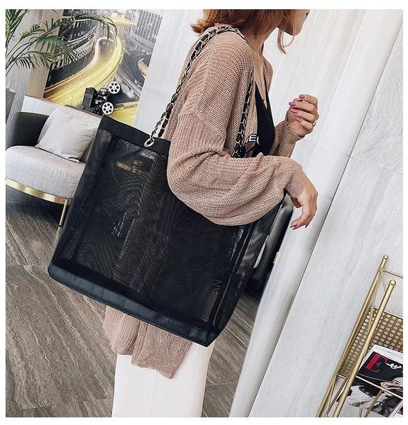 shopping bags shopper bag transparent beach tote summer designer large capacity shoulder handbags with chains
shopping bags shopper bag transparent beach tote summer designer large capacity shoulder handbags with chains