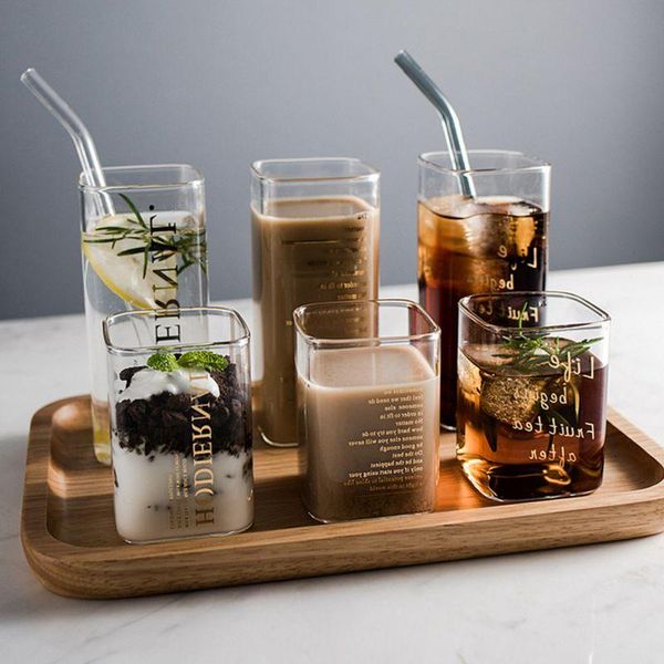 creative glass mug square gold letter printing breakfast milk coffee cup crystal cold drink heat-resistant home drinkware wine glasses
creative glass mug square gold letter printing breakfast milk coffee cup crystal cold drink heat-resistant home drinkware wine glasses