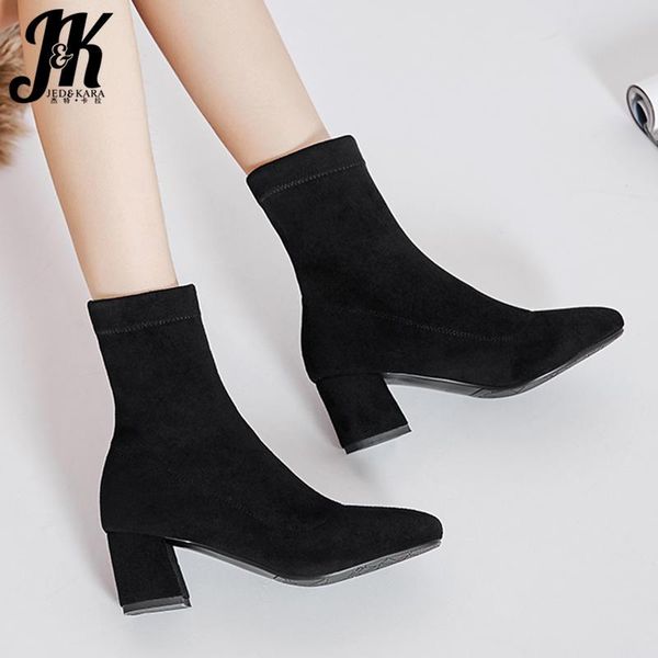 boots jk sock ankle women high heels booties ladies stretch flock shoes female square toe winter 2021, Black
boots jk sock ankle women high heels booties ladies stretch flock shoes female square toe winter 2021, Black