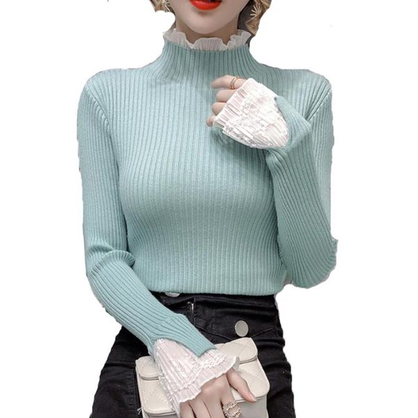 women's sweaters winter girl women ruffles pullovers knitted turtleneck casual patchwork long sleeve basic bottom, White;black
women's sweaters winter girl women ruffles pullovers knitted turtleneck casual patchwork long sleeve basic bottom, White;black